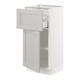 SEKTION / MAXIMERA Gabinete bajo+cajón/puerta, blanco/Lerhyttan gris claro, 15x15x30 "