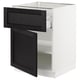 SEKTION / MAXIMERA Gabinete bajo+cajón/puerta, blanco/Lerhyttan teñido en negro, 24x24x30 "