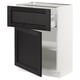 SEKTION / MAXIMERA Gabinete bajo+cajón/puerta, blanco/Lerhyttan teñido en negro, 24x15x30 "