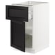 SEKTION / MAXIMERA Gabinete bajo+cajón/puerta, blanco/Lerhyttan teñido en negro, 18x24x30 "