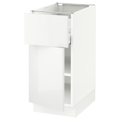 SEKTION / MAXIMERA Gabinete bajo+cajón/puerta, blanco/Ringhult blanco, 15x24x30 "