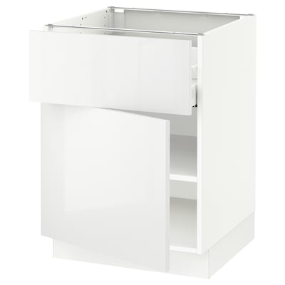 SEKTION / MAXIMERA Gabinete bajo+cajón/puerta, blanco/Ringhult blanco, 24x24x30 "
