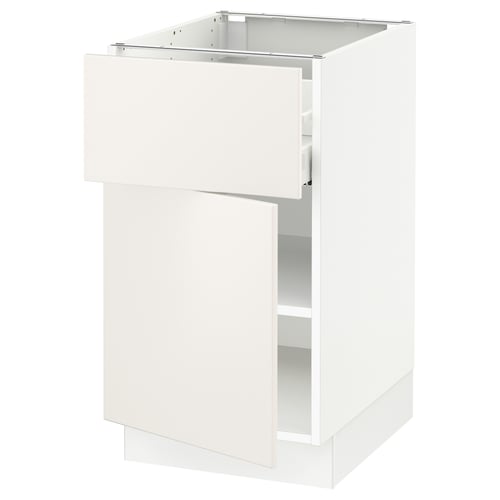 SEKTION / MAXIMERA Gabinete bajo+cajón/puerta, blanco/Veddinge blanco, 18x24x30 "