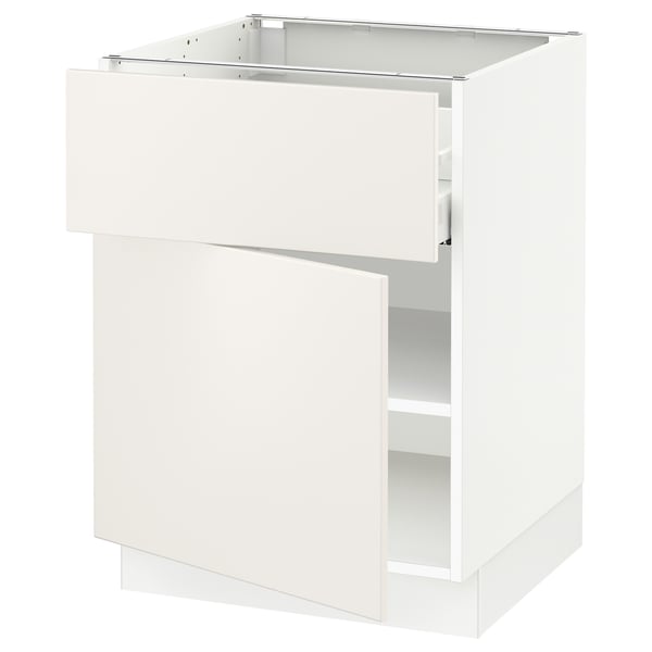 SEKTION / MAXIMERA Gabinete bajo+cajón/puerta, blanco/Veddinge blanco, 24x24x30 "