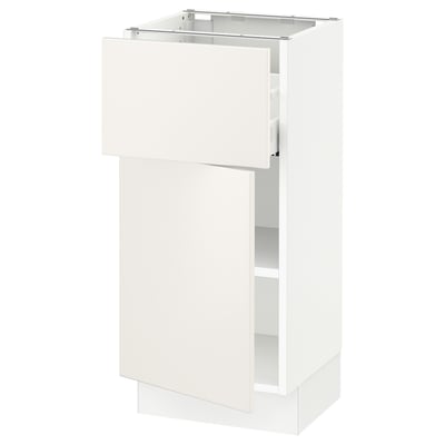 SEKTION / MAXIMERA Gabinete bajo+cajón/puerta, blanco/Veddinge blanco, 15x15x30 "