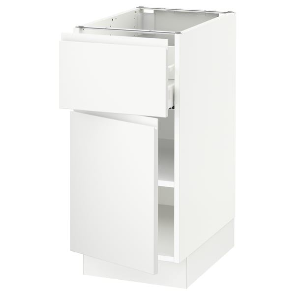 SEKTION / MAXIMERA Gabinete bajo+cajón/puerta, blanco/Voxtorp blanco mate, 15x24x30 "