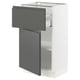 SEKTION / MAXIMERA Gabinete bajo+cajón/puerta, blanco/Voxtorp gris oscuro, 18x15x30 "