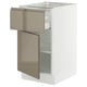 SEKTION / MAXIMERA Gabinete bajo+cajón/puerta, blanco/Voxtorp marrón grisáceo oscuro alto brillo, 18x24x30 "