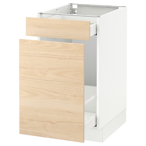SEKTION / MAXIMERA Gabinete bajo clas residuos/2 frnt, blanco/Askersund efecto de fresno claro, 18x24x30 "