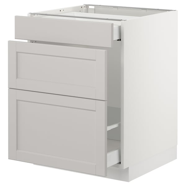 SEKTION / MAXIMERA Gabinete bajo clas residuos/2 frnt, blanco/Lerhyttan gris claro, 24x24x30 "