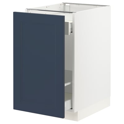 SEKTION / MAXIMERA Gabinete bajo clasf residuos/1 prta, blanco Axstad/mate azul, 18x24x30 "