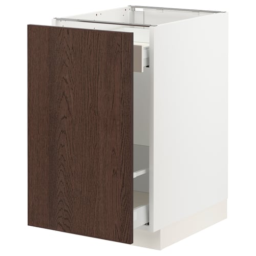 SEKTION / MAXIMERA Gabinete bajo clasf residuos/1 prta, blanco/Sinarp marrón, 18x24x30 "