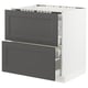 SEKTION / MAXIMERA Gabinete bajo estufa 2frentes/3cjn, blanco/Axstad gris oscuro, 30x24x30 "