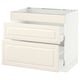 SEKTION / MAXIMERA Gabinete bajo estufa/3 frentes/2 cj, blanco/Bodbyn color hueso, 36x24x30 "