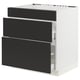 SEKTION / MAXIMERA Gabinete bajo estufa/3 frnt/2 cjn, blanco/Nickebo antracita mate, 30x24x30 "