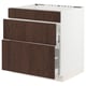 SEKTION / MAXIMERA Gabinete bajo estufa/3 frnt/2 cjn, blanco/Sinarp marrón, 30x24x30 "