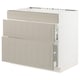SEKTION / MAXIMERA Gabinete bajo estufa/3 frnt/2 cjn, blanco/Stensund beige, 36x24x30 "