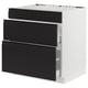 SEKTION / MAXIMERA Gabinete bajo estufa/3 frnt/2 cjn, blanco/Upplöv antracita mate, 30x24x30 "