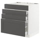 SEKTION / MAXIMERA Gabinete bajo estufa/4 frentes/3 cj, blanco/Axstad gris oscuro, 30x24x30 "