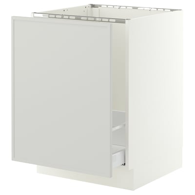 SEKTION / MAXIMERA Gabinete bajo freg/clas residuos, blanco/Aspudden gris claro, 24x24x30 "