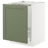 SEKTION / MAXIMERA Gabinete bajo freg/clas residuos, blanco/Axstad gris-verde, 24x24x30 "