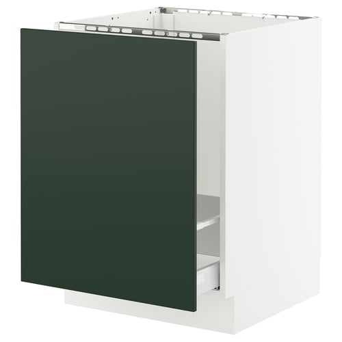 SEKTION / MAXIMERA Gabinete bajo freg/clas residuos, blanco/Havstorp verde oscuro, 24x24x30 "