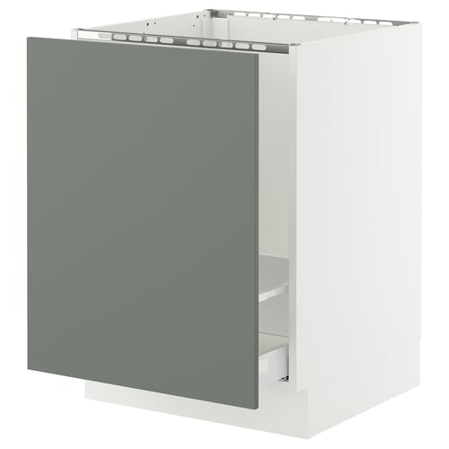 SEKTION / MAXIMERA Gabinete bajo freg/clas residuos, blanco/Nickebo verde grisáceo mate, 24x24x30 "