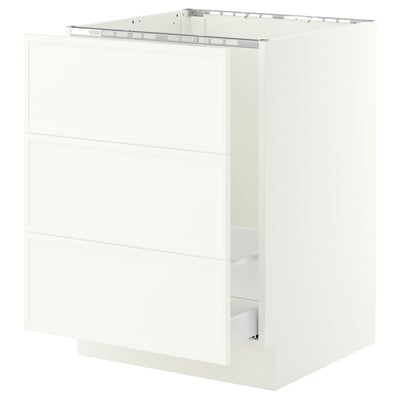 SEKTION / MAXIMERA Gabinete bajo freg/clas rsds/3 frnt, blanco/Aspudden blanco mate, 24x24x30 "