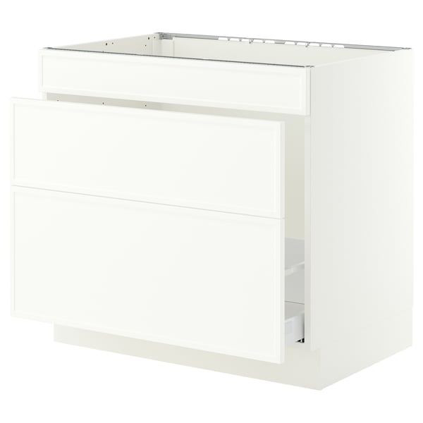 SEKTION / MAXIMERA Gabinete bajo freg/clas rsds/3 frnt, blanco/Aspudden blanco mate, 36x24x30 "