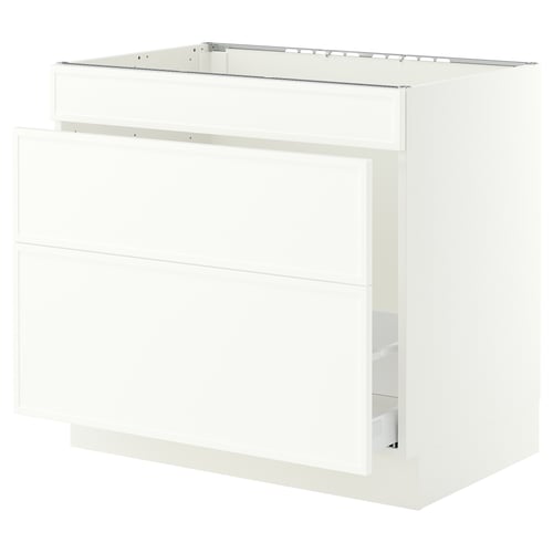 SEKTION / MAXIMERA Gabinete bajo freg/clas rsds/3 frnt, blanco/Aspudden blanco mate, 36x24x30 "
