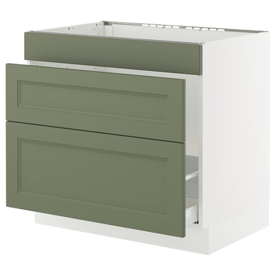 SEKTION / MAXIMERA Gabinete bajo freg/clas rsds/3 frnt, blanco/Axstad gris-verde, 36x24x30 "