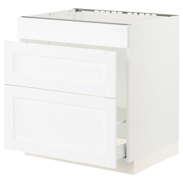 SEKTION / MAXIMERA Gabinete bajo freg/clas rsds/3 frnt, blanco Enköping/blanco efecto madera, 30x24x30 "