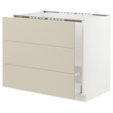 SEKTION / MAXIMERA Gabinete bajo freg/clas rsds/3 frnt, blanco/Havstorp beige, 36x24x30 "