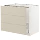 SEKTION / MAXIMERA Gabinete bajo freg/clas rsds/3 frnt, blanco/Havstorp beige, 36x24x30 "