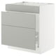 SEKTION / MAXIMERA Gabinete bajo freg/clas rsds/3 frnt, blanco/Havstorp gris claro, 30x24x30 "