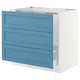 SEKTION / MAXIMERA Gabinete bajo freg/clas rsds/3 frnt, blanco/Lerhyttan azul, 36x24x30 "