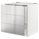 SEKTION / MAXIMERA Gabinete bajo freg/clas rsds/3 frnt, blanco/Nogsta acero inoxidable, 30x24x30 "
