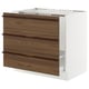 SEKTION / MAXIMERA Gabinete bajo freg/clas rsds/3 frnt, blanco/Stensta chapa de fresno marrón oscuro, 36x24x30 "