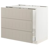 SEKTION / MAXIMERA Gabinete bajo freg/clas rsds/3 frnt, blanco/Stensund beige, 36x24x30 "