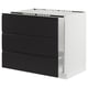 SEKTION / MAXIMERA Gabinete bajo freg/clas rsds/3 frnt, blanco/Upplöv antracita mate, 36x24x30 "