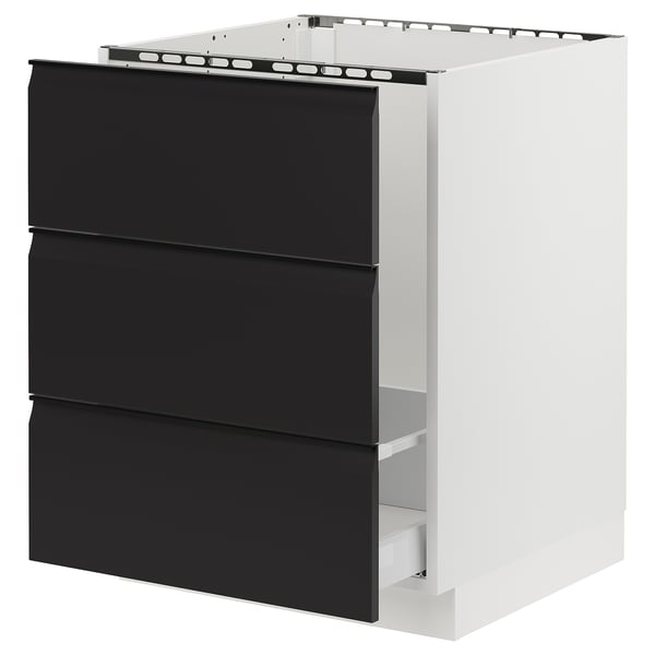 SEKTION / MAXIMERA Gabinete bajo freg/clas rsds/3 frnt, blanco/Upplöv antracita mate, 24x24x30 "