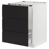 SEKTION / MAXIMERA Gabinete bajo freg/clas rsds/3 frnt, blanco/Upplöv antracita mate, 24x24x30 "