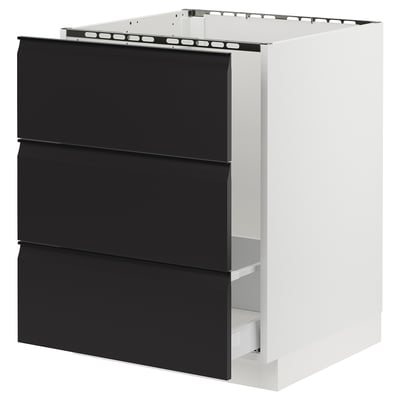 SEKTION / MAXIMERA Gabinete bajo freg/clas rsds/3 frnt, blanco/Upplöv antracita mate, 24x24x30 "