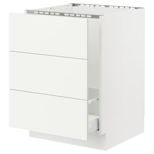 SEKTION / MAXIMERA Gabinete bajo freg/clas rsds/3 frnt, blanco/Vallstena blanco, 24x24x30 "