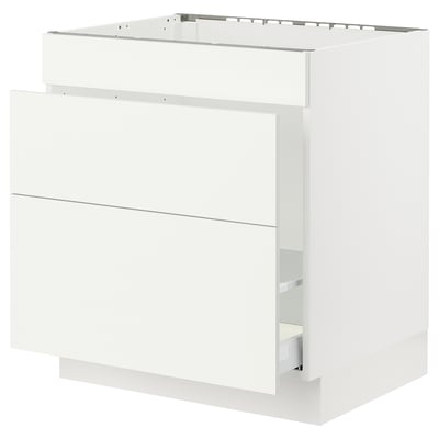 SEKTION / MAXIMERA Gabinete bajo freg/clas rsds/3 frnt, blanco/Vallstena blanco, 30x24x30 "