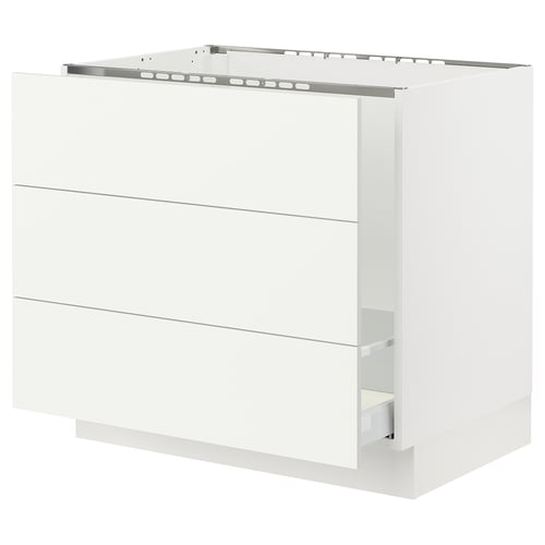 SEKTION / MAXIMERA Gabinete bajo freg/clas rsds/3 frnt, blanco/Vallstena blanco, 36x24x30 "