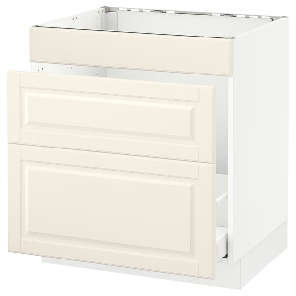 SEKTION / MAXIMERA Gabinete bajo freg/cls residuos/3fr, blanco/Bodbyn color hueso, 30x24x30 "