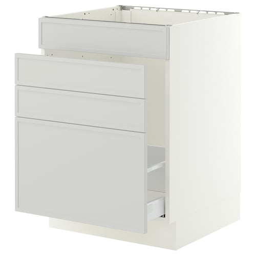 SEKTION / MAXIMERA Gabinete bajo freg/cls residuos/4fr, blanco/Aspudden gris claro, 24x24x30 "