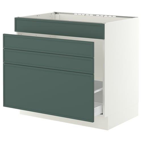 SEKTION / MAXIMERA Gabinete bajo freg/cls residuos/4fr, blanco/Aspudden gris verdoso oscuro, 36x24x30 "