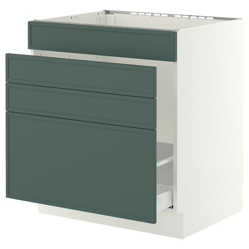 SEKTION / MAXIMERA Gabinete bajo freg/cls residuos/4fr, blanco/Aspudden gris verdoso oscuro, 30x24x30 "